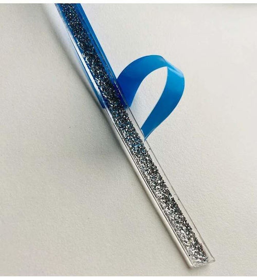 Bandă adezivă decorativă Siks Plăci Ceramice Mobilier Chiuvetă Rezistentă la Apă 6m X 7.5mm Sclipici Transparentă