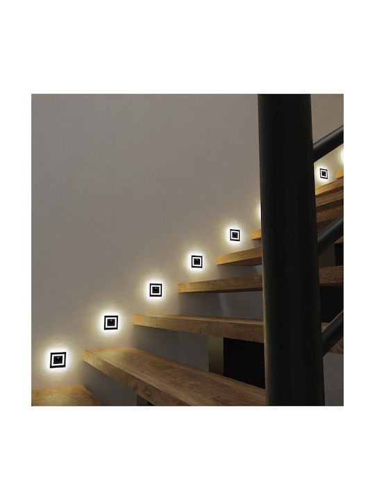 Eko Light Φωτιστικό Τοίχου με Ενσωματωμένο LED και Θερμό Λευκό Φως Μαύρο