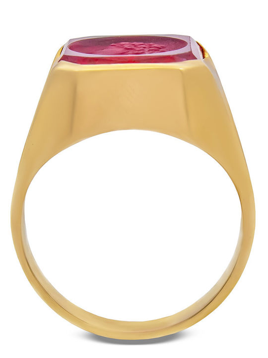 Savvas Design Ring with Stones made of Gold 18K