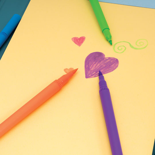 HappiHobbi Neon Drawing Markers Set 12pcs