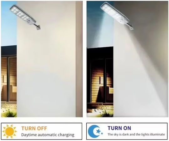 Lampa Lampă Solară Stradală 200W 10000lm Alb Rece 6000K cu Senzor de Mișcare și Telecomandă IP66 31cmx19cmcm