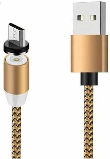 Siks 3в1 Магнитен Кабел за Зареждане Lightning Micro-usb Type-c Златен