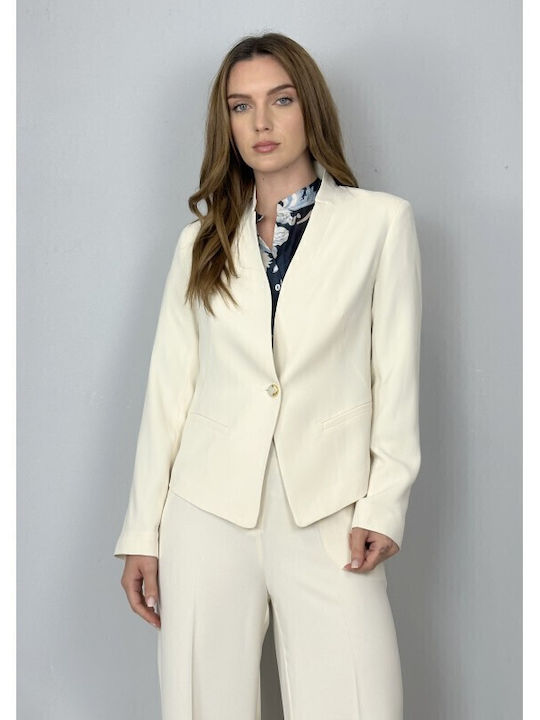 Damen Stoff Hose Eκρού