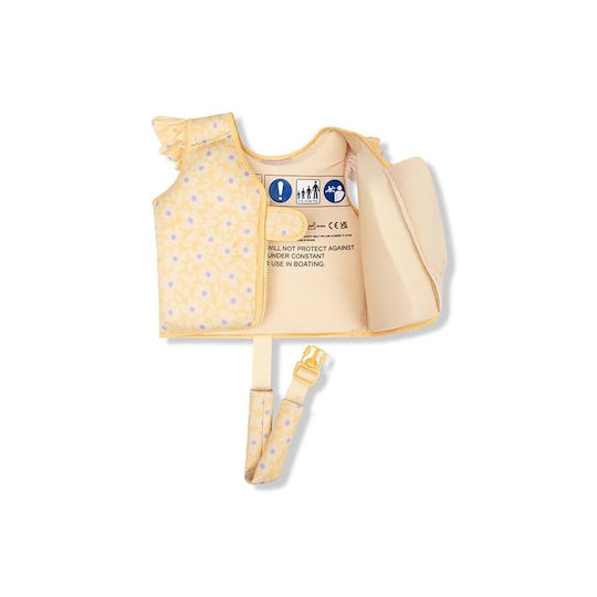 Swim Essentials Σωσίβιο Γιλέκο Κολύμβησης Ιμάντα Ασφαλείας Παιδιά 1-2 Ετών "yellow Flowers"