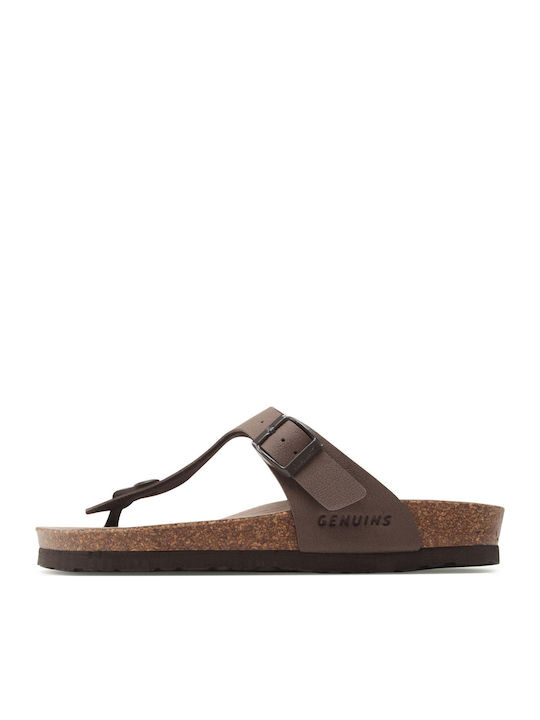 Women's Flat Sandals with Strap in Brown Color