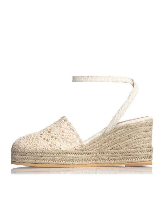 Damenplattformen im Espadrilles-Stil Beige