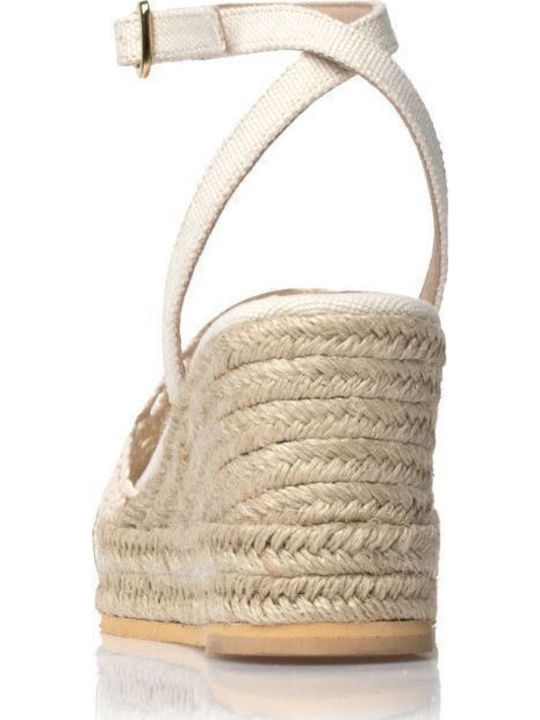 Damenplattformen im Espadrilles-Stil Beige