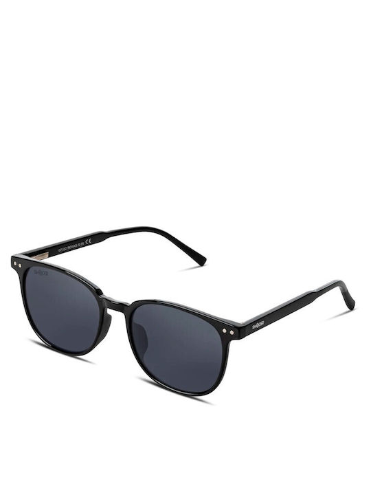 Smooder Unisex Sonnenbrille mit Schwarz Kunststoff Gestell und Schwarz Linse RSS01