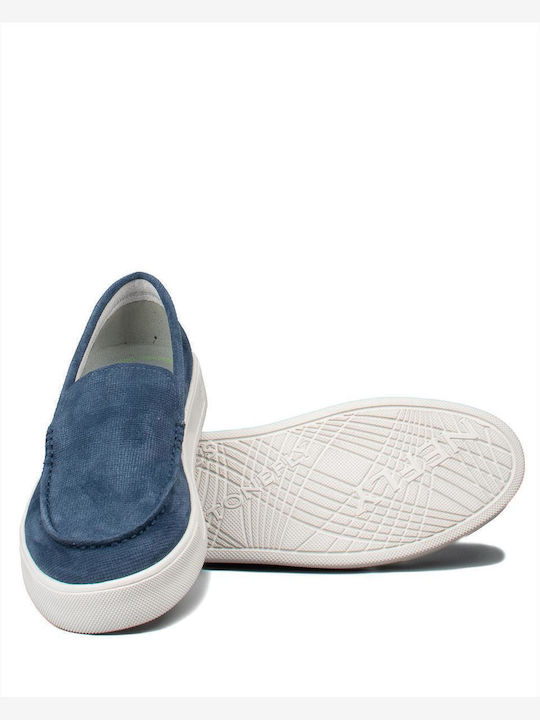 Velour Ανδρικά Loafers σε Μπλε Χρώμα