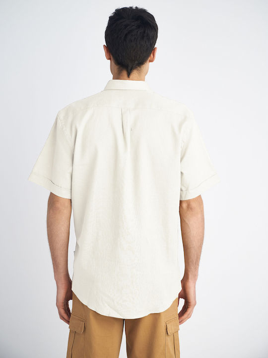 Darrel Short-sleeved Linen Shirt White