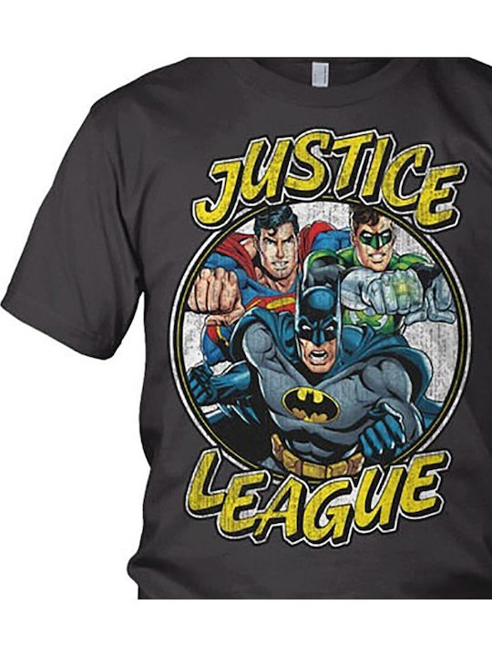 Justice League T-shirt Dark Grey Wb-1-jl007-h18-dgr