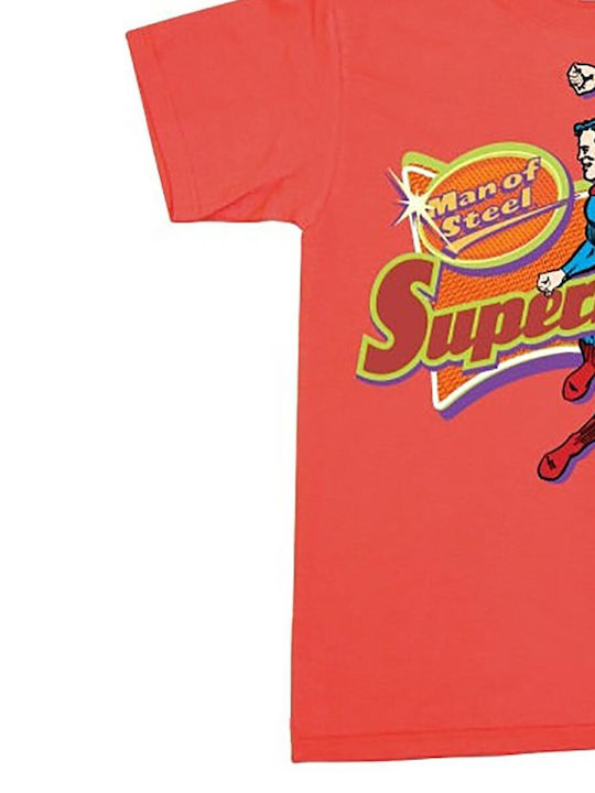 Superman Man of Steel T-Shirt Rot Wb-1-sup005-h23-rd