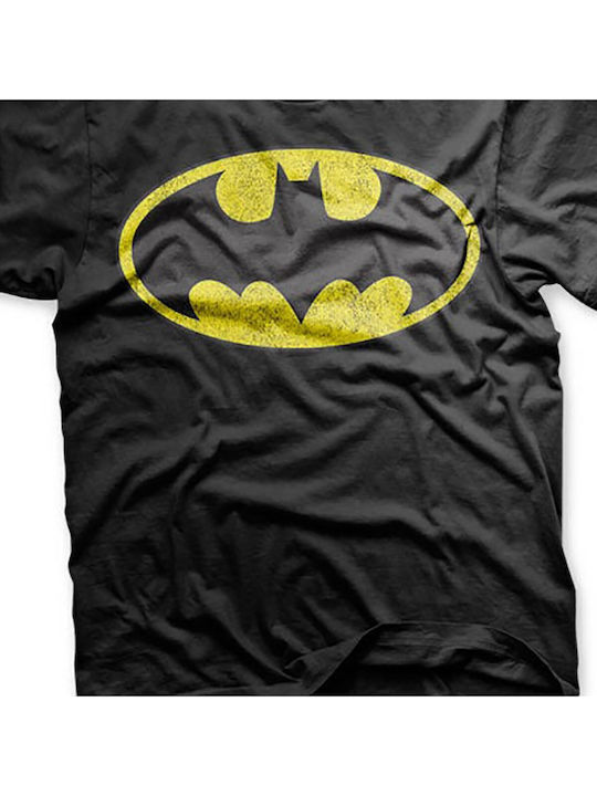 Batman Distressed Logo T-shirt Black Wb-1-bat004-h23-bk