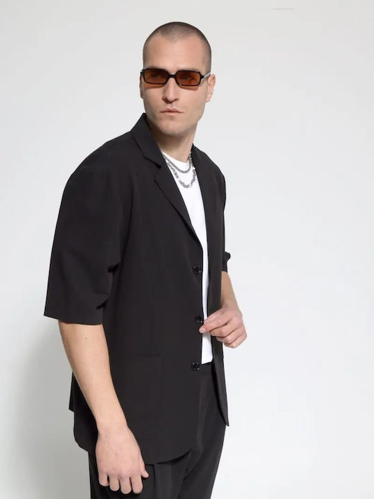Sacou bărbați cu croială strâmtă Black