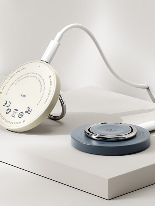 Rock W51 15W Magnetischer Ring 3-in-1 Kabelloses Ladegerät Schwarz