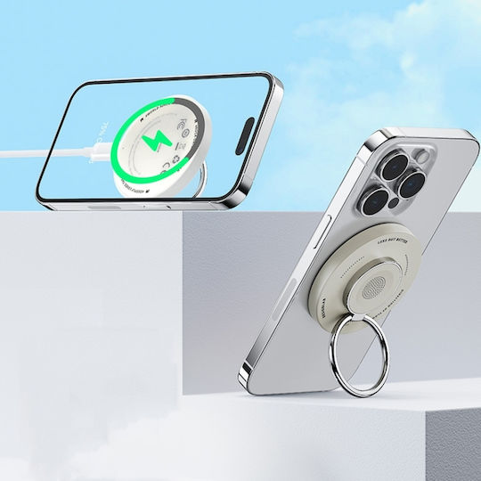 Rock W51 15W Magnetischer Ring 3-in-1 Kabelloses Ladegerät Schwarz