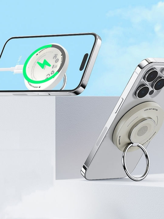 Rock W51 15W Magnetischer Ring 3 in 1 Kabelloses Ladegerät Weiß