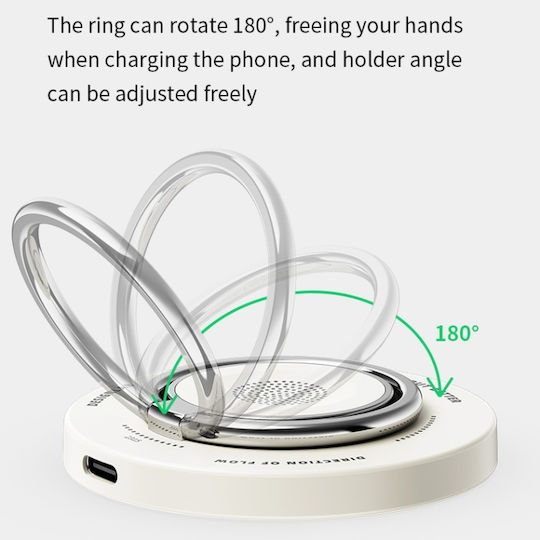 Rock W51 15W Magnetischer Ring 3-in-1 Kabelloses Ladegerät Schwarz