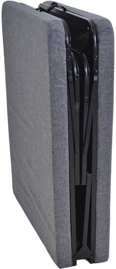 Folding Guest Bed with 5cm Mattress Single Black 190x70cm