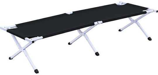 Foldable Campaign Guest Bed Aluminum Single Blue 190x64x42cm