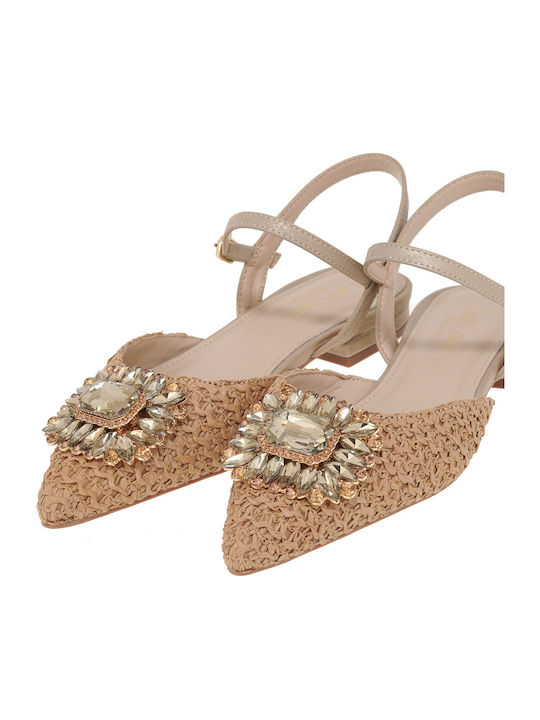 Γυναικείες Μπαλαρίνες Slingback σε Καφέ Χρώμα