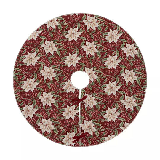 Poinsettia Christmas Tree Skirt Mistletoe Diameter 90cm