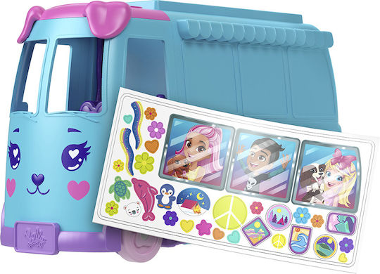 Mattel Abenteuer Wohnwagen mit Polly Pocket Tieren für 4+ Jahre