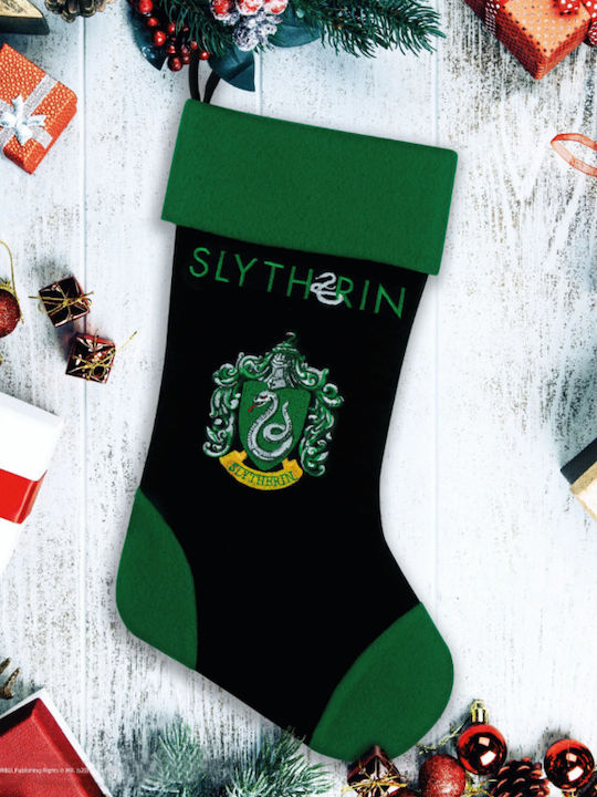 Harry Potter Christmas Decorative Socks Slytherin Fabric M24xH45cm Green