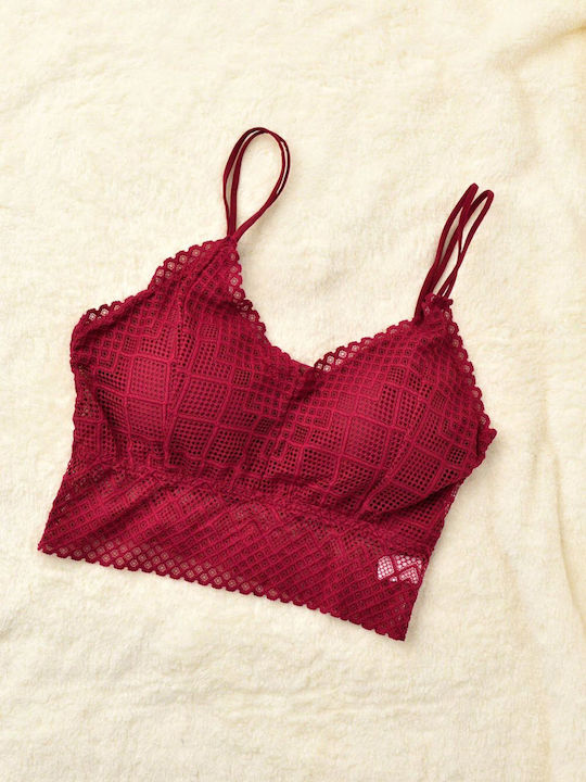 Γυναικείο Bralette Γεωμετρικά Σχέδια Μπορντώ 8272