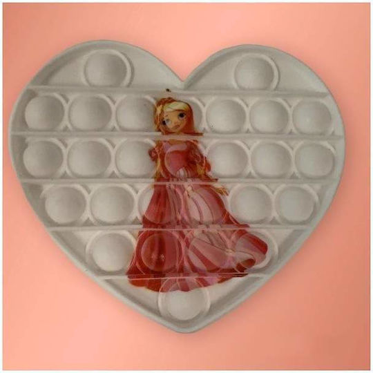 Siks Sensory Pop It Toy Silicone Bubbles Stress Relief Heart Shape Princess Design
