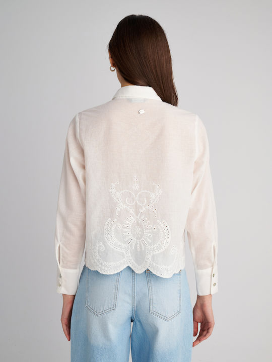 Joster Women's Blouse Cotton Long Sleeve White