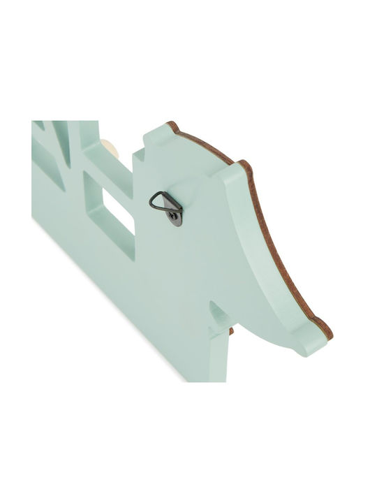 Bieco Wooden Kids Wall Hanger with Hooks 30.5x12.5x4cm