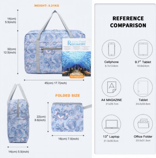 Miss Lulu Reisetasche Hellblau Stoff