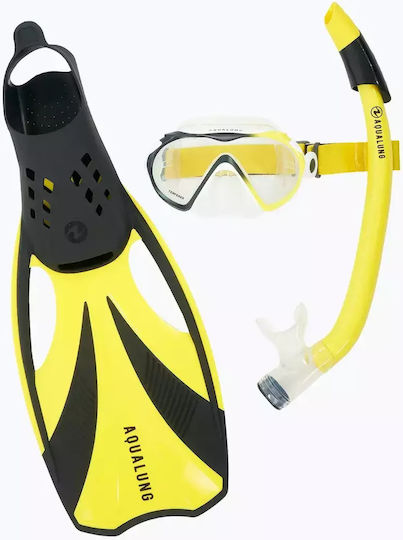 Комплект за шнорхелинг Aqualung Compass черно жълто размер S