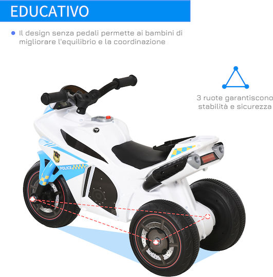 Kids Motorbike Inspired Electric White