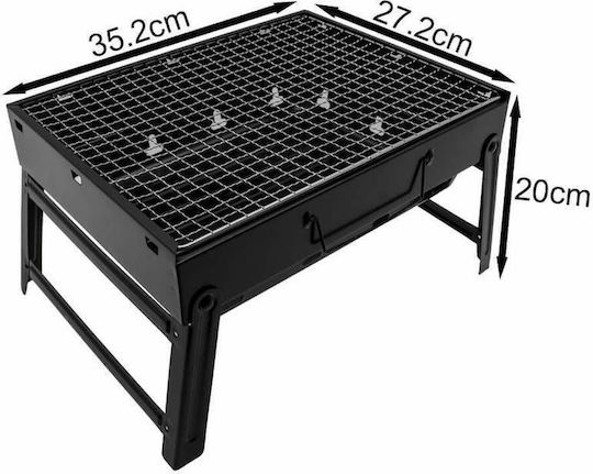 Factory Ανοξείδωτη Φορητή Ψησταριά Κάρβουνου 35x27εκ.