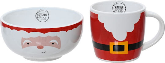 Kaemingk Weihnachtliche Schale mit Weihnachtsmann 2 Stück