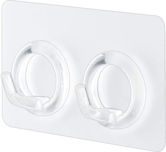 Küche Haken Badezimmer Doppelt Aufkleber 2.7x2.7cm Transparentes Küche Haken Badezimmer Doppelt Aufkleber 2.7x2.7cm Transparentes