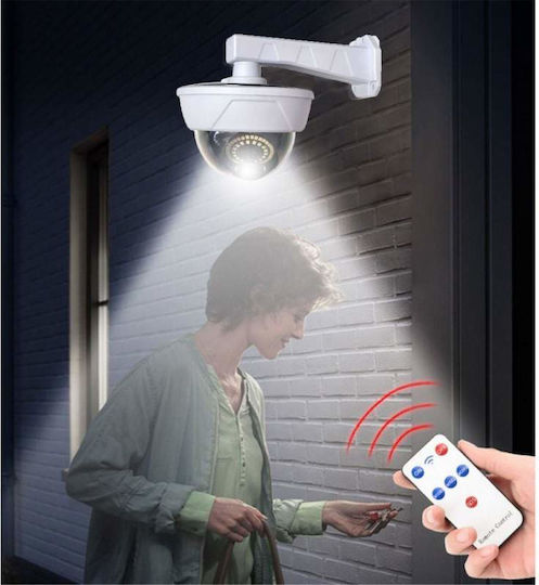 Solar Fake Camera Siks Tip Glob 55 Led Remote Control Motion Sensor White
