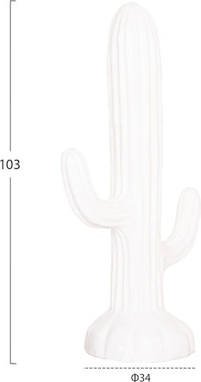 Homemarkt Διακοσμητικος Κακτος Δαπεδου Cactus Hm4386.02m Mdf Λευκο 54x34x103υεκ