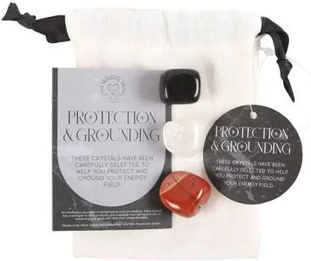 Set Κρυστάλλων Protection & Grounding Healing Crystal Πουγκί Αποθήκευσης