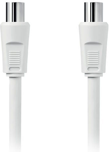 NOD Cablu Antenă Coaxial de sex masculin - Coaxial de sex feminin Alb 1.5m (141-0260)