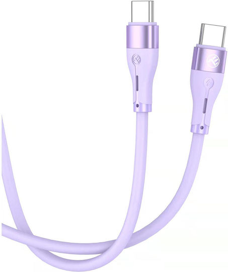 Tellur Silicone Type-c To Type-c Cable Pd60w 1m Purple