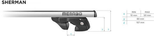 Menabo 135cm. pentru Nissan Căutător de drumuri 2013+ (cu picioare pentru portbagaj de acoperiș și blocare)