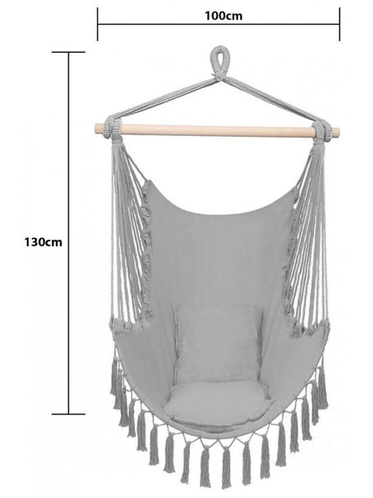 Fabric Swing Gray with 100kg Maximum Weight Capacity L100xW100xH130cm