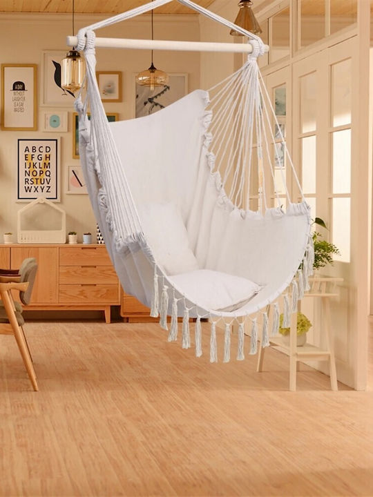 Fabric Swing Beige with 100kg Maximum Weight Capacity L100xW100xH130cm
