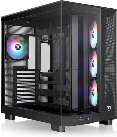 Thermaltake View 380 XL TG ARGB Gaming Midi Tower Computer Case with Side Window Black