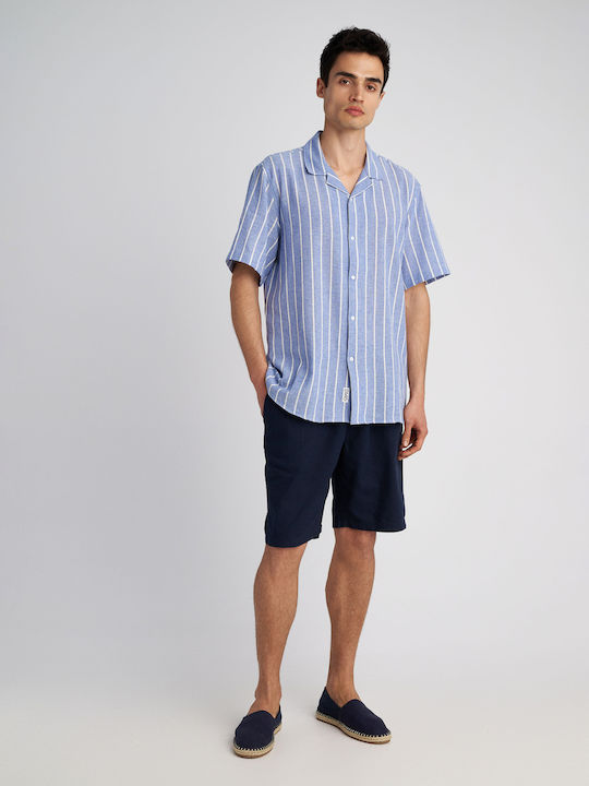 Original Short-sleeved Cotton Shirt Blue