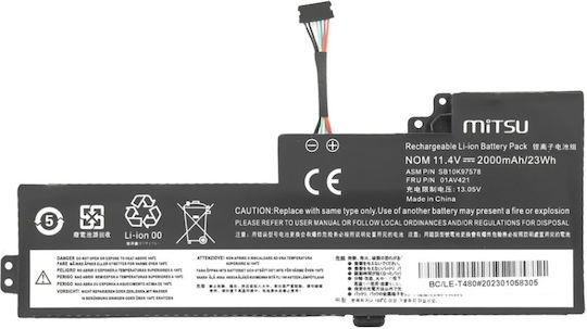 Mitsu Compatible Battery for Lenovo ThinkPad Lenovo ThinkPad T480, A475 with 2000mAh