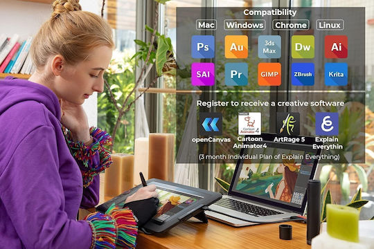 XP-Pen Artist 12 Γραφίδα Σχεδίασης με Όθονη FHD 11.6"